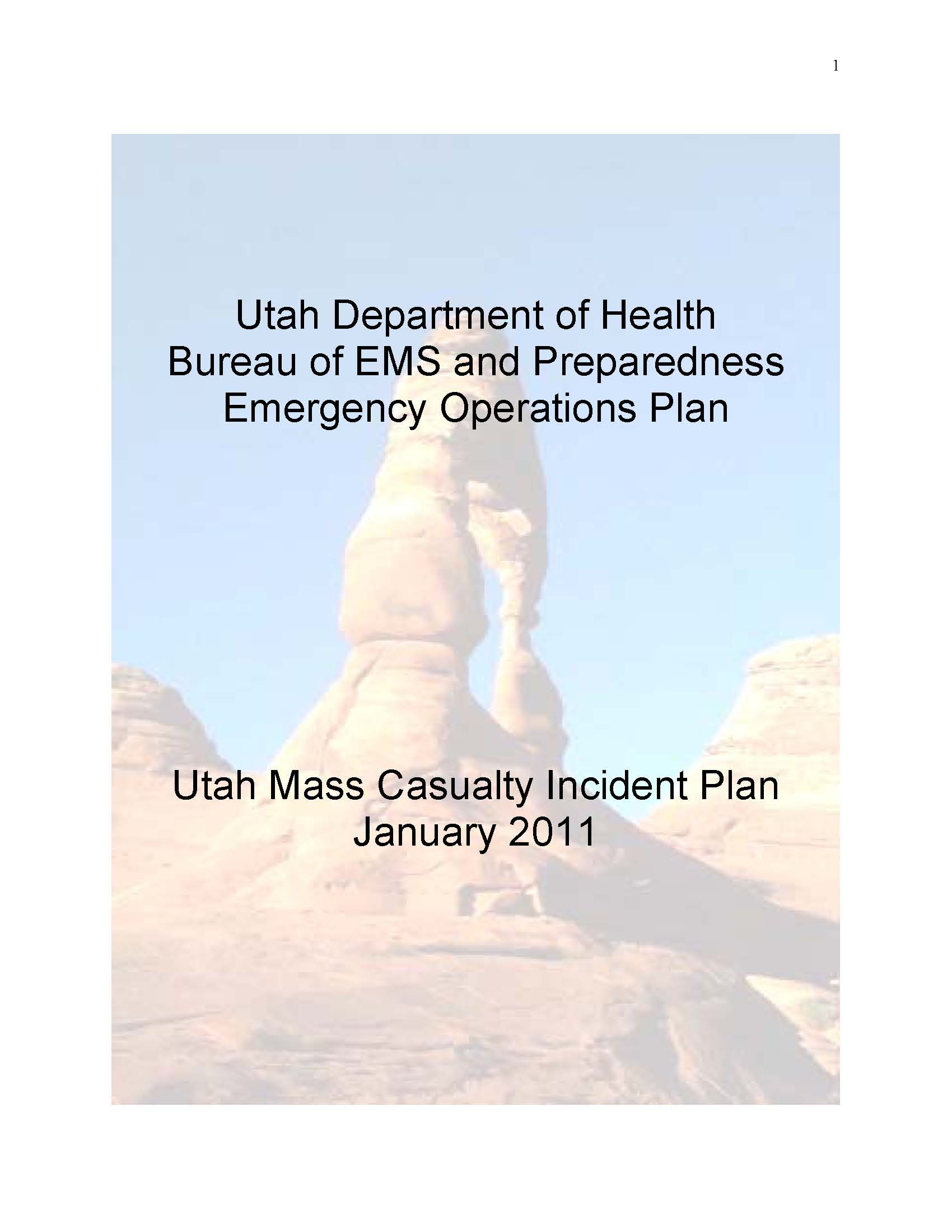 Utah Mass Casualty Incident Plan